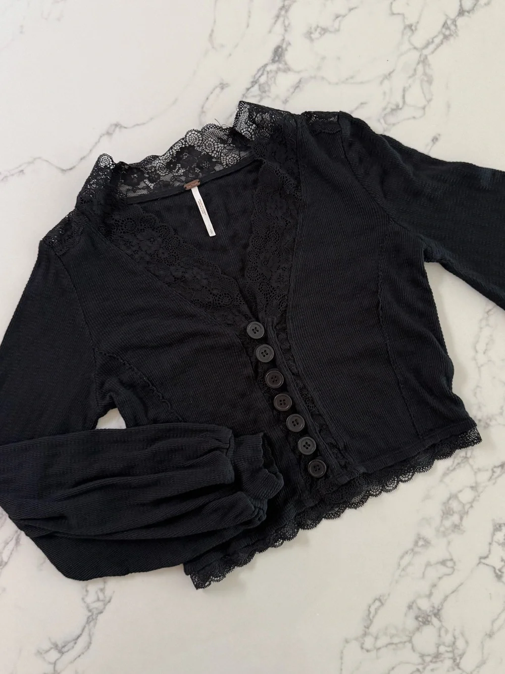 Free People Run With Me Cardi - Black - Size Small